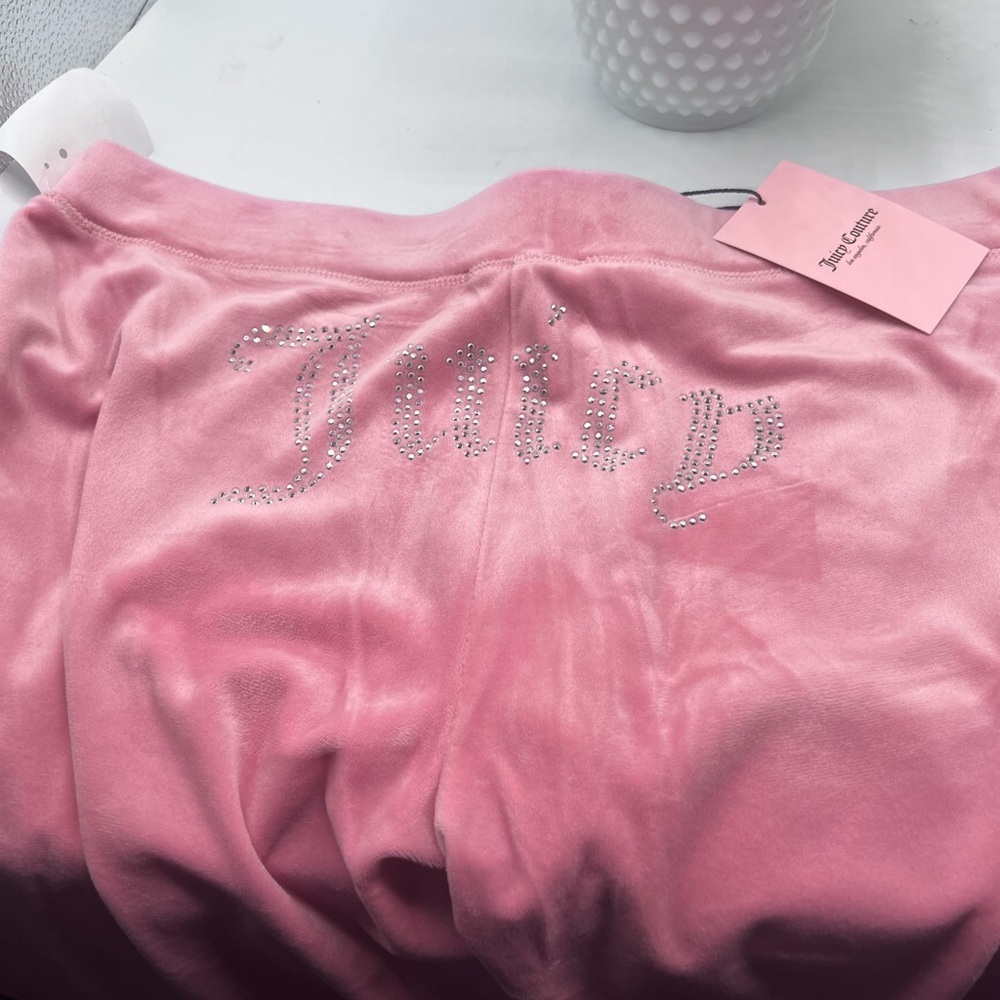 Juicy Couture OG Pink Velour Track Pants – Big Bling Logo, XL NWT, Y2K - Picture 5 of 8